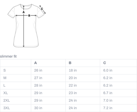 MAG Signature Sound | Womens T-Shirt Size Chart