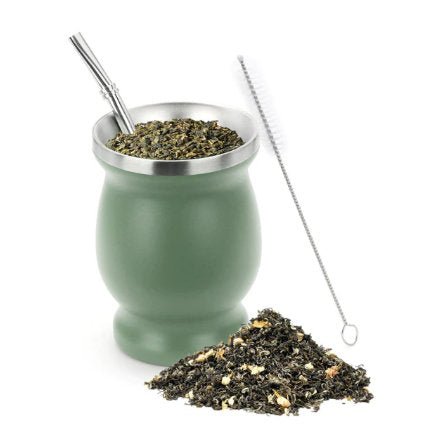 Tasse et bombilla à maté 230 ml + thé vert maté sauvage du brésil 350 g