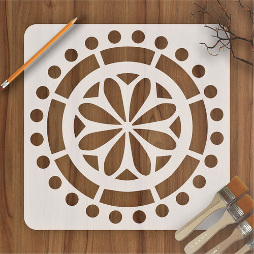 Mandala Stencil Design 4 on Reusable Mylar – Professional Artwork