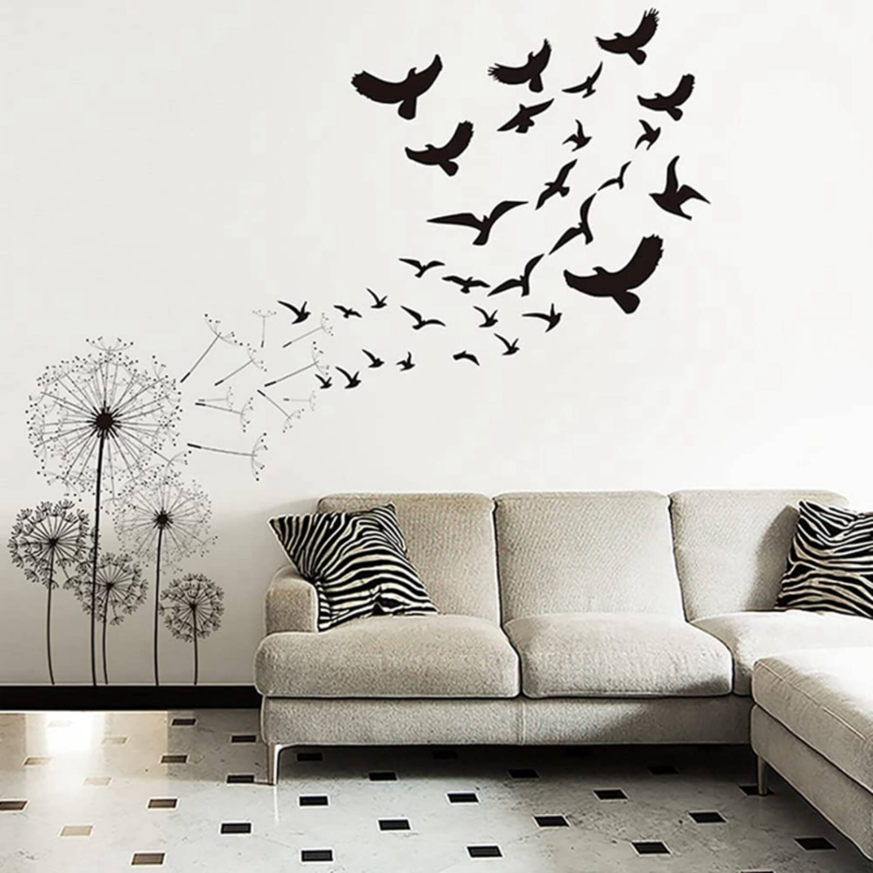 birds flying wall art