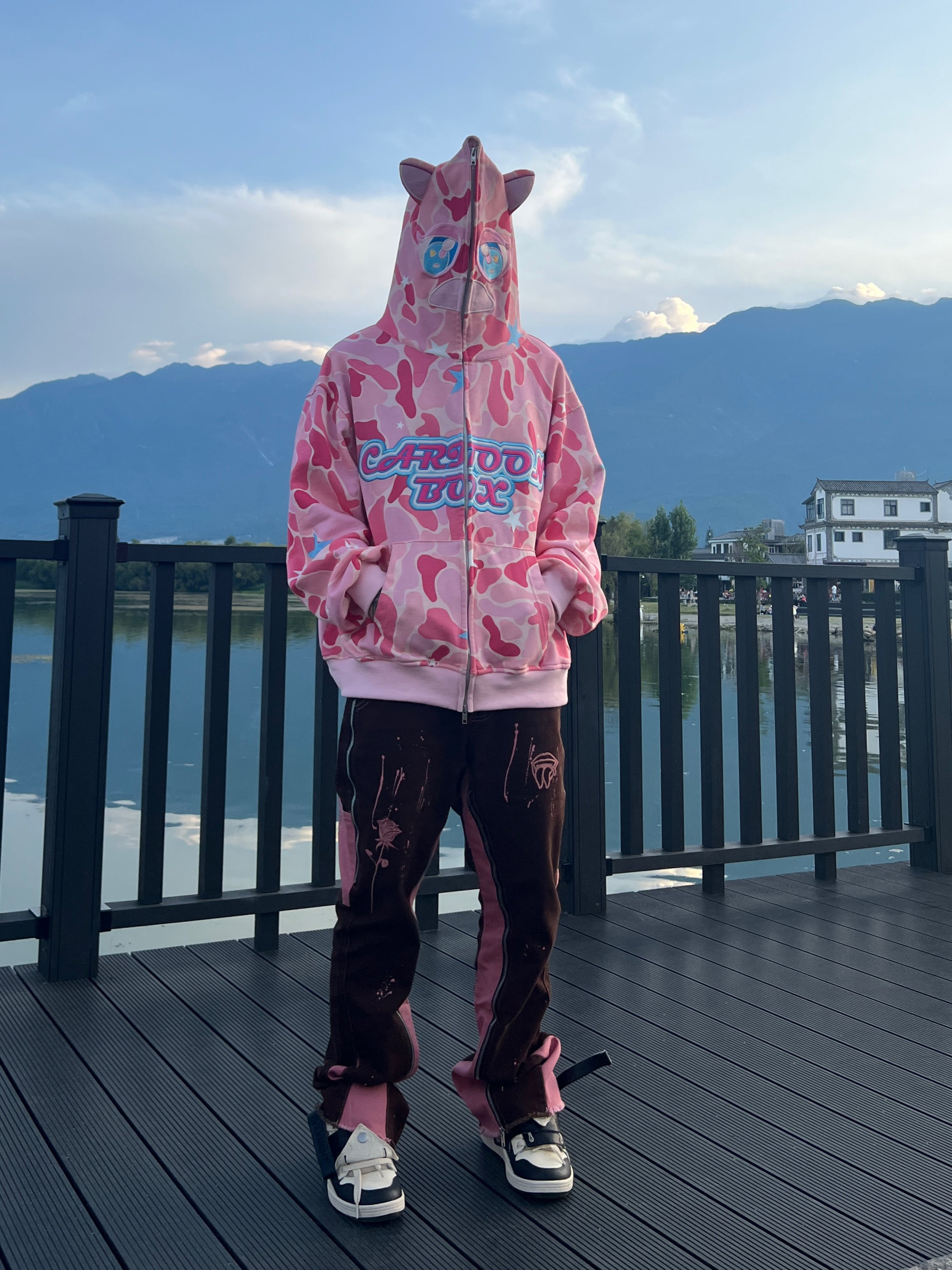 ネイビーシー CARTOONBOX PINK EYE カモ柄hoodie | chezmoiny.com