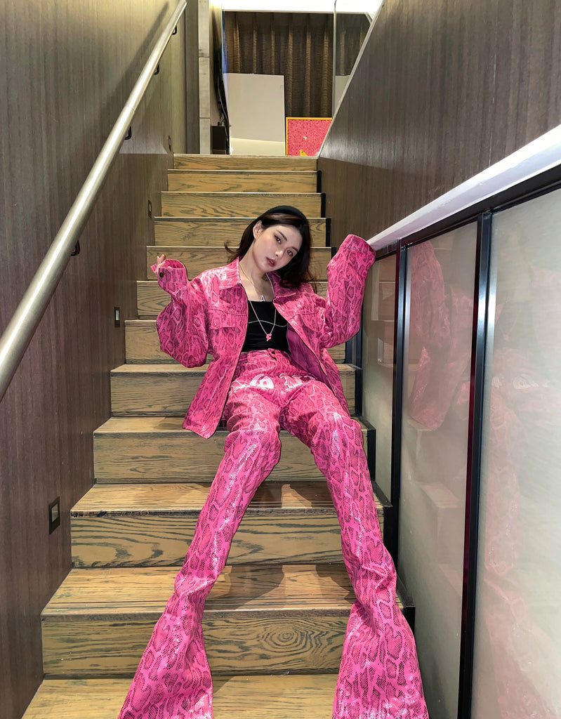 ピンク・ブルー AONE4SURE PINK JACKET ジャケット 蛇 正規品 L 02