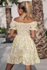 Thumbnail for Floral Flounce Sleeve Off-Shoulder Dress - Miami Outfits