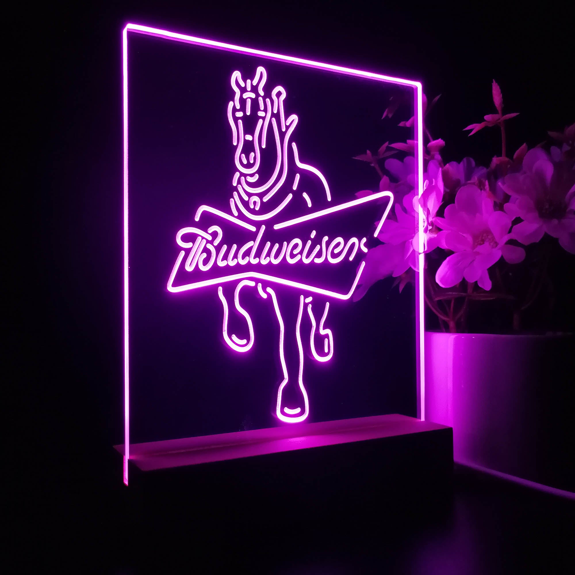 Budweiser Clydesdale Horse Night Light Neon Pub Bar Lamp
