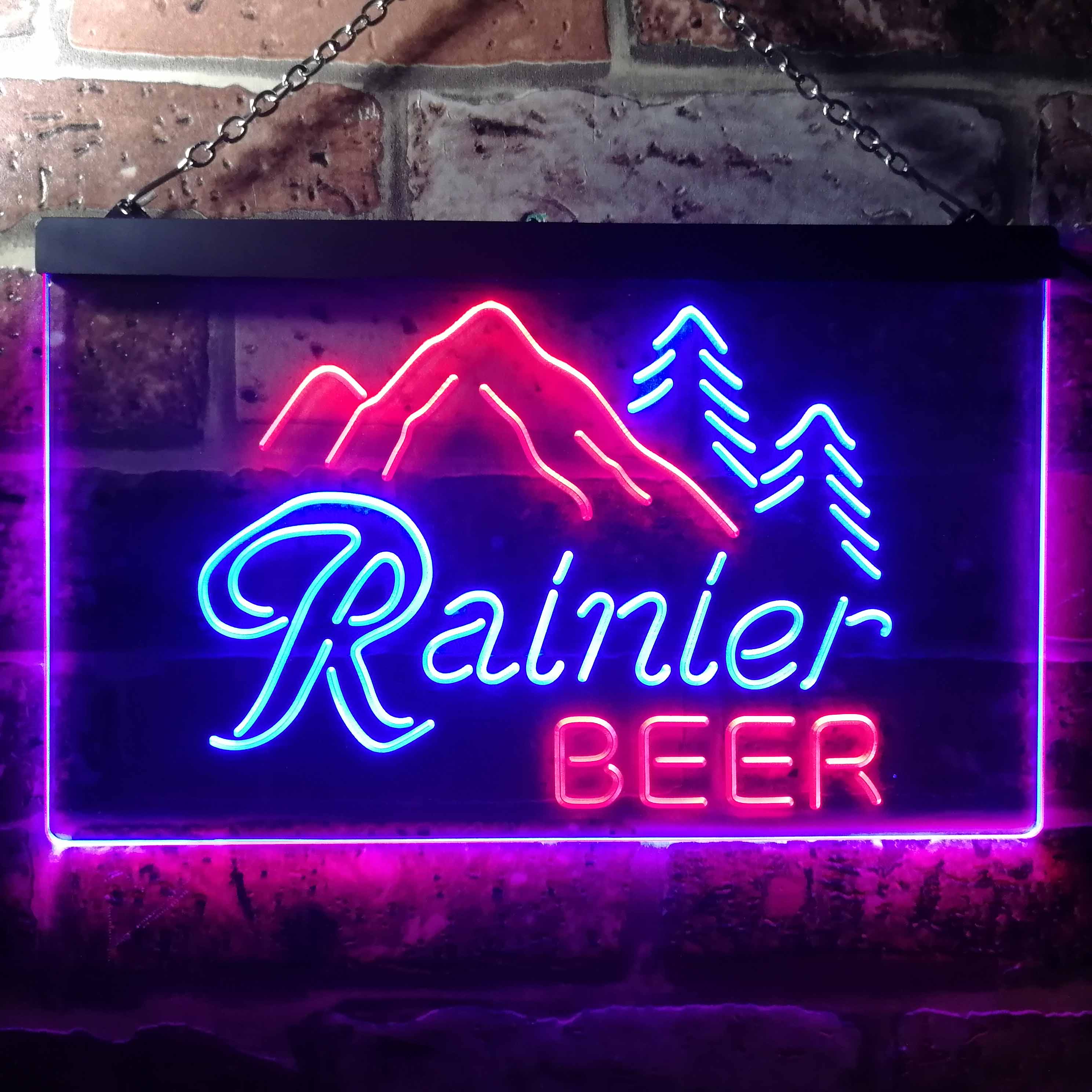 Rainier Beer Club Mountain Neon Light LED Sign | Home Bar Gift