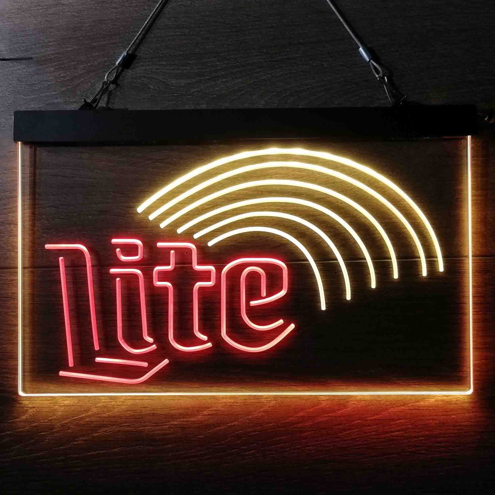 Miller Lite Rainbow Neon-Like LED Sign | Home Bar Gift
