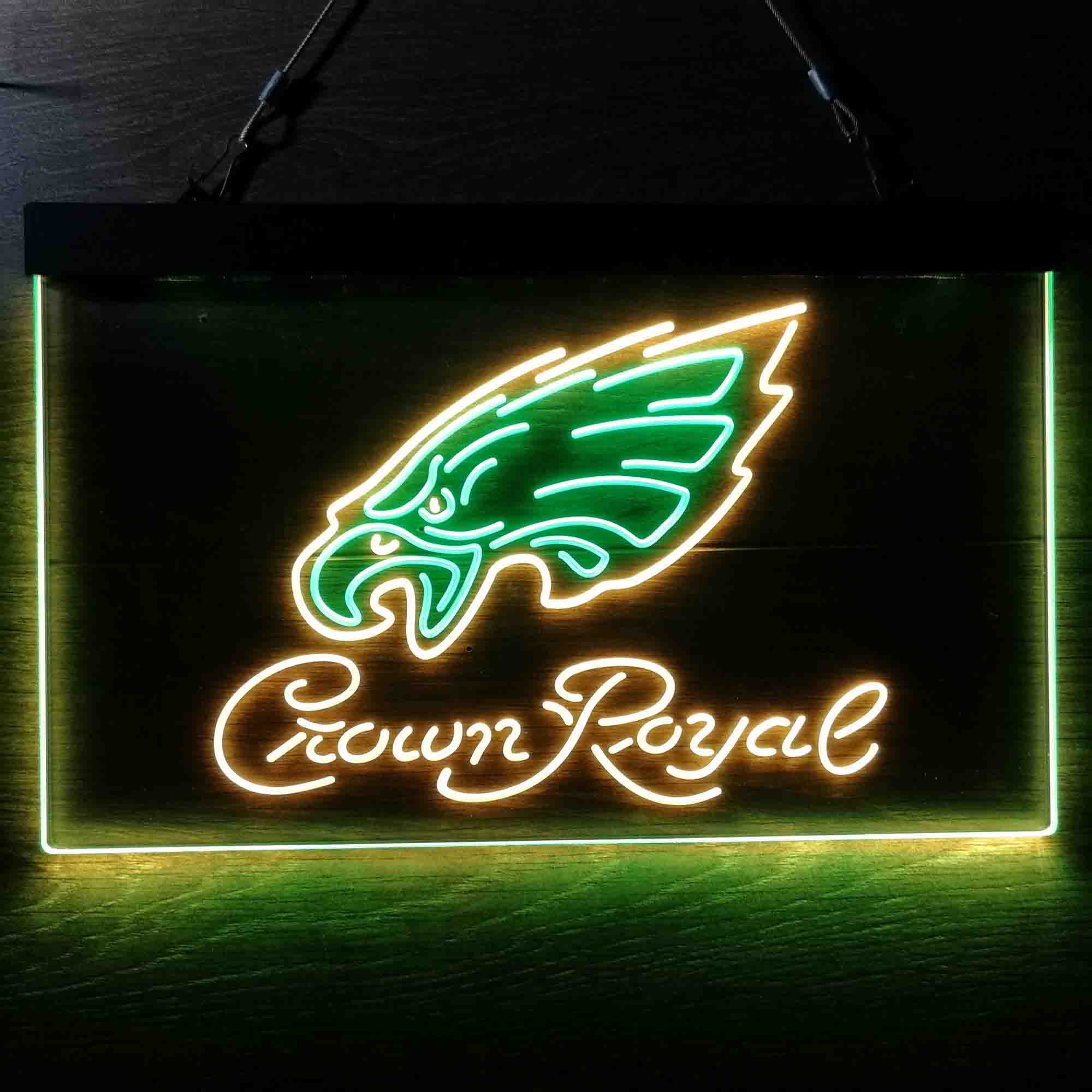 Philadelphia Eagles Crown Royal NeonLike LED Sign Home Bar Gift