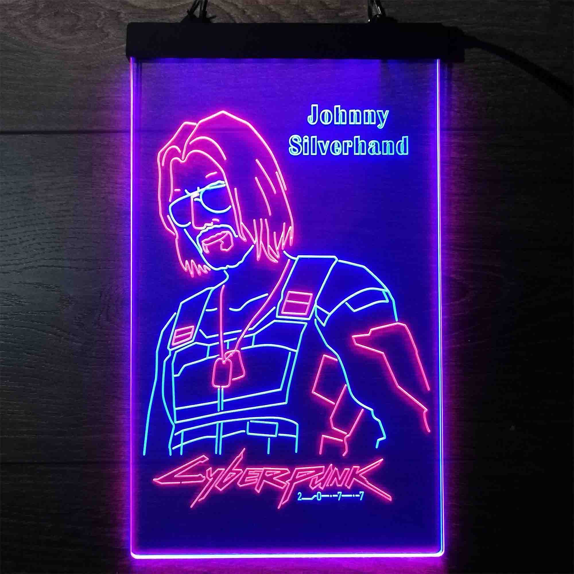 Cyberpunk 2077 Johnny Silverhand Game Room Neon Light Led Sign 2388