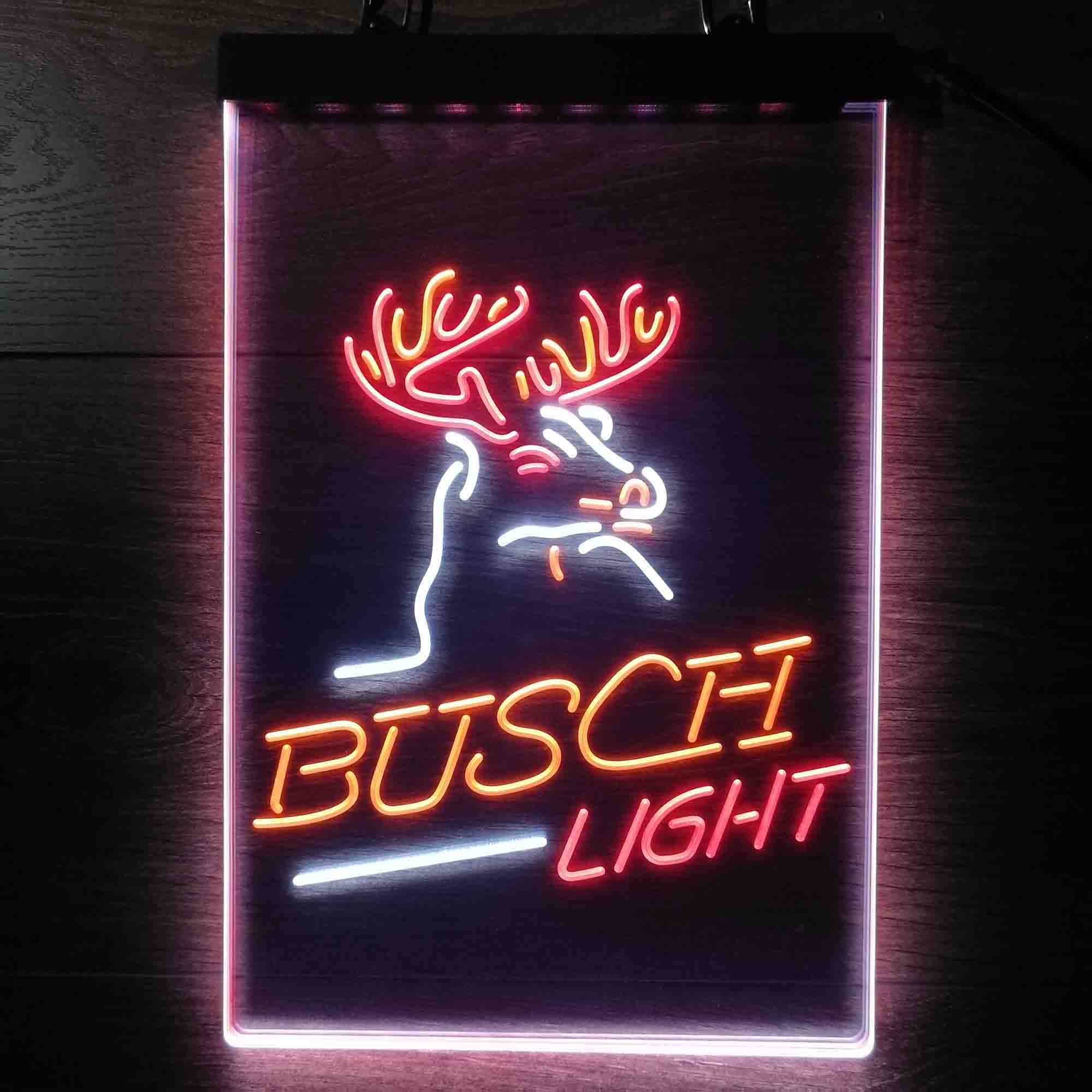 Buschs Lights Beer Deer Bar Neon LED Sign 3 Colors