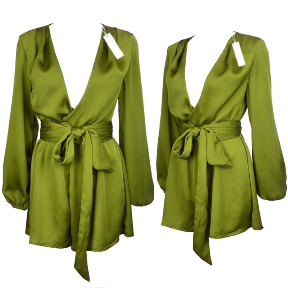 green long sleeve playsuit