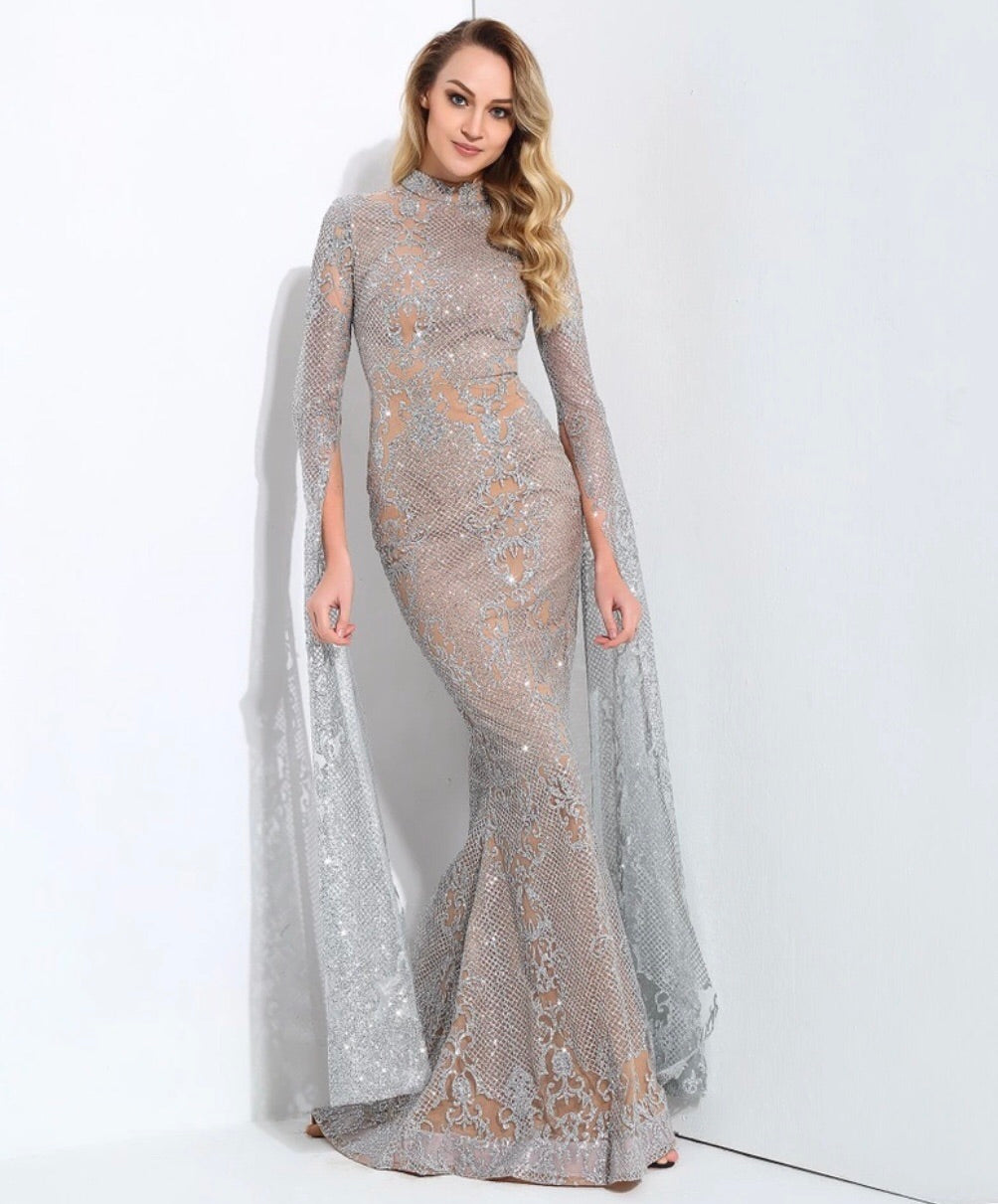 silver gown dress