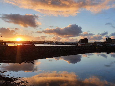 Winter sunset over Scalloway Castle, Shetland, Scotland