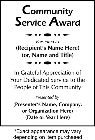 Community Service Award