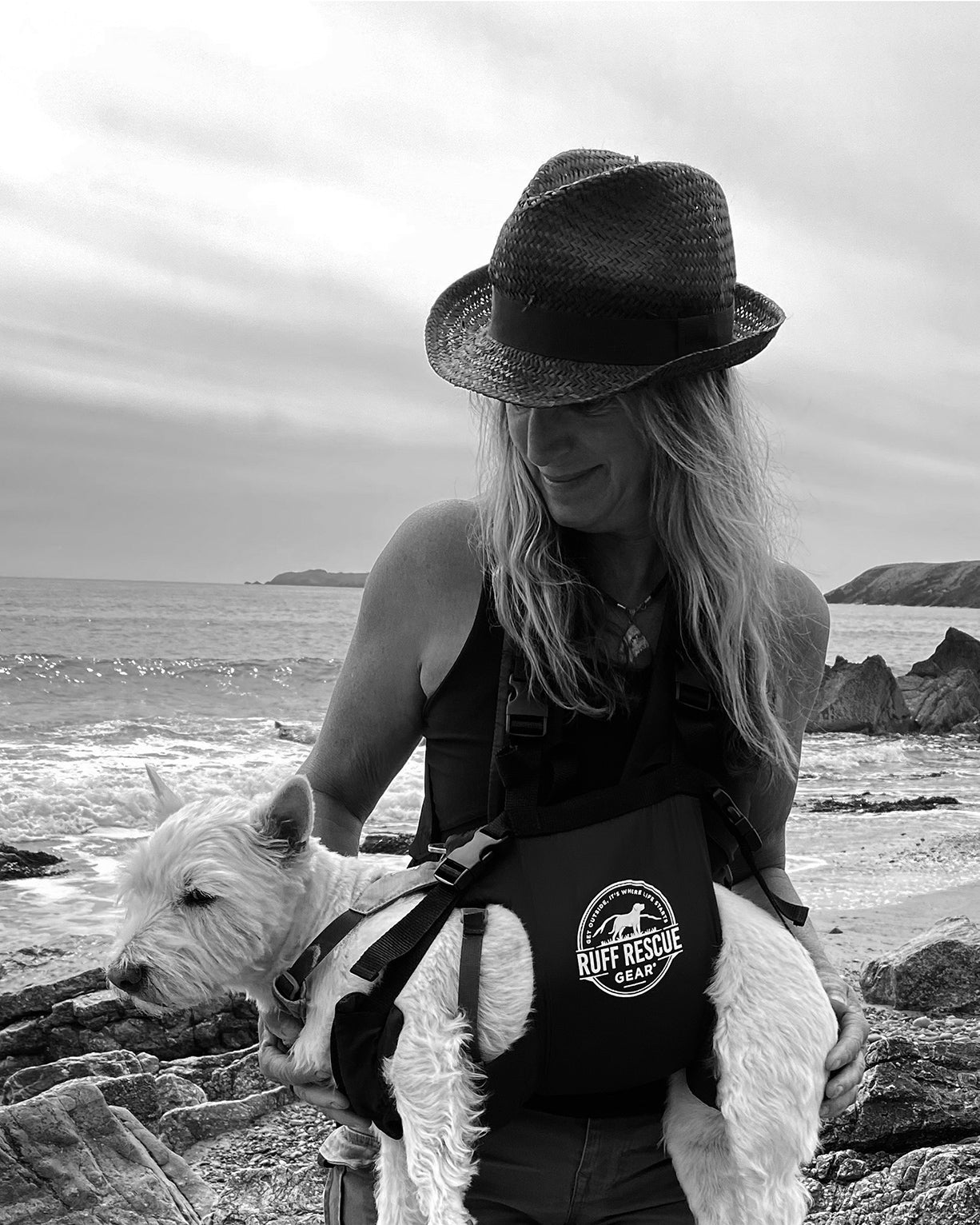 Lynne Allbutt runs with her West Highland Terrier