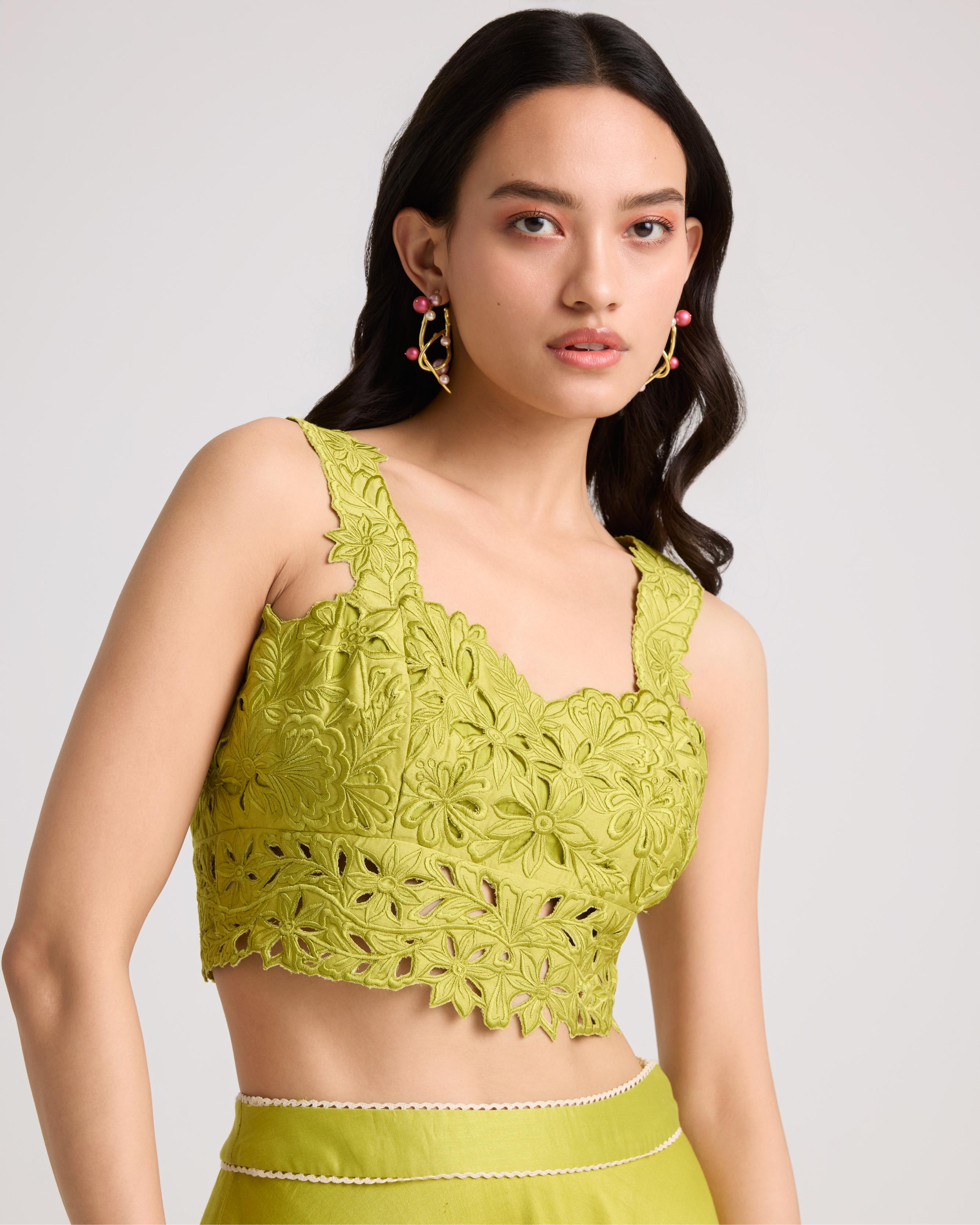 LIME GREEN CUTWORK BUSTIER