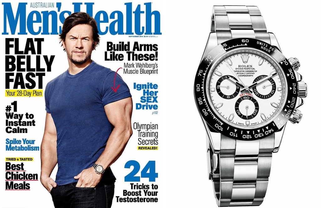 mark wahlbery cover men's health rolex daytona