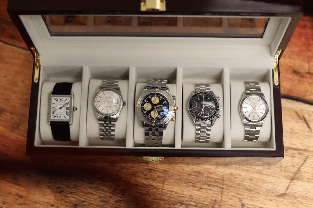 watch box full of luxury watches