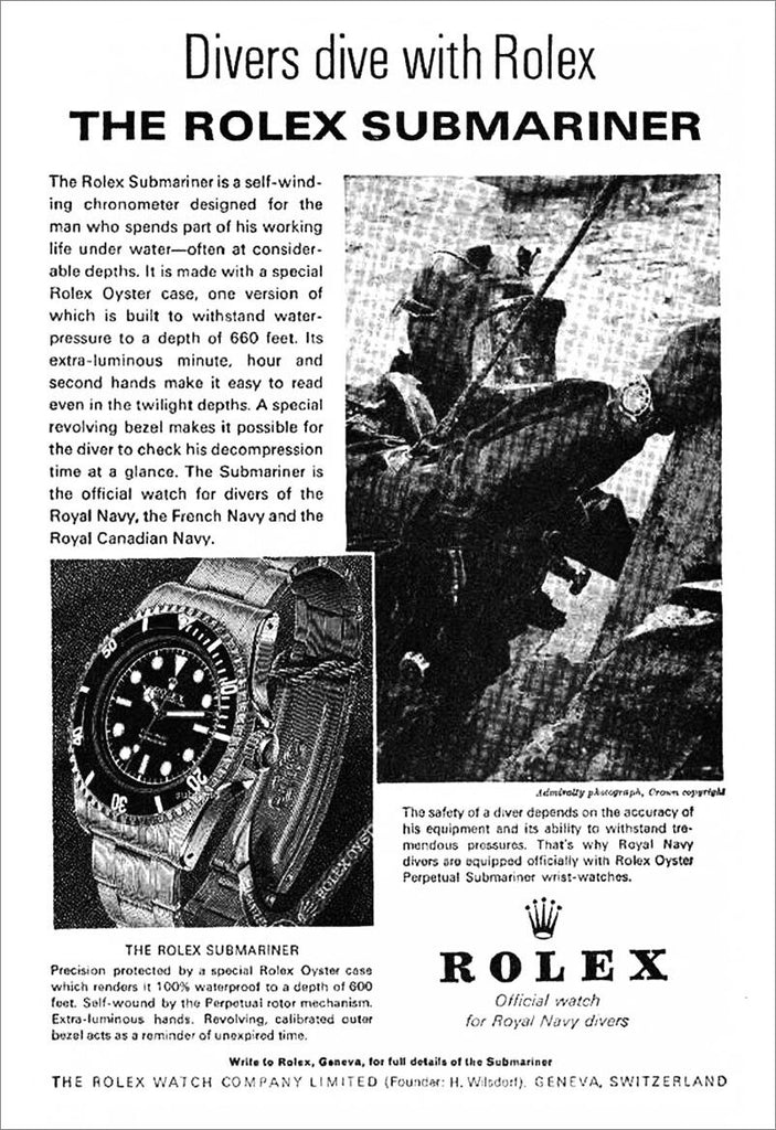 vintage ad of rolex submariner