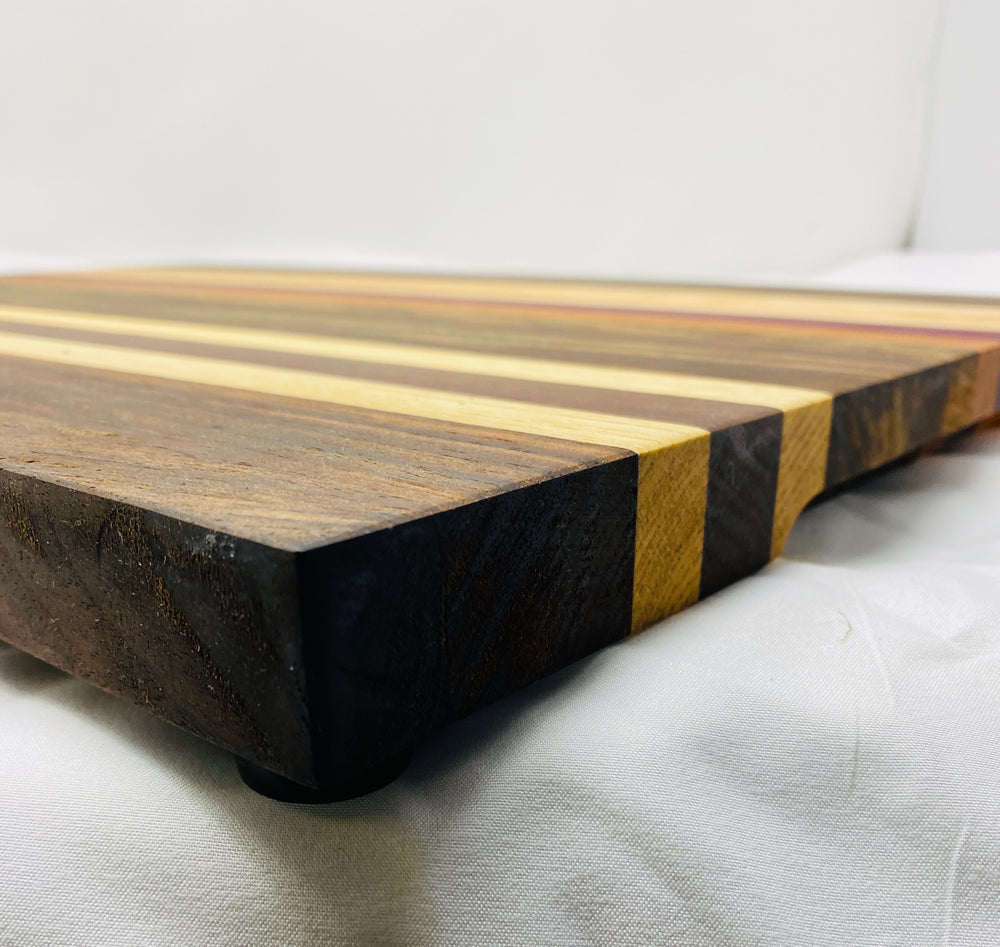 Cutting Board Stripe Walnut, Purple heart Maple & Cherry Edge Grain Ch –  Spencers Custom Wood LLC