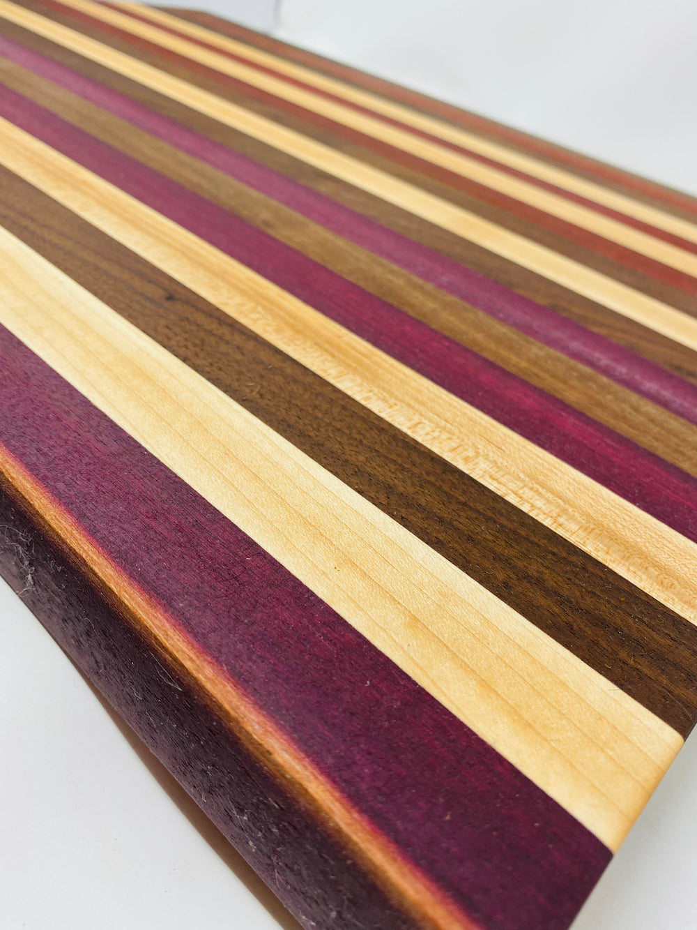 Thick Maple, Walnut, and Purple Heart Rectangle Cutting Board - SMW Designs