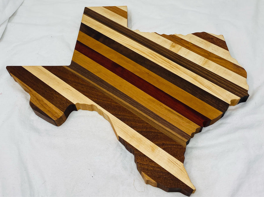 Cutting Board Stripe Multi Exotic Wood with Juice Groove Butcher Block Edge  Grain 011723