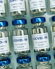 Vials of COVID 19 vaccine