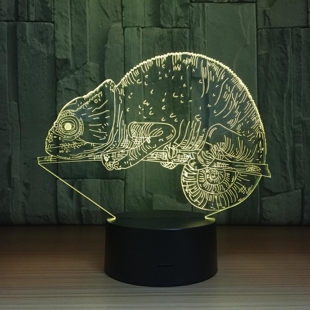 Animal Chameleon 3D Illusion Lamp Night Light 3DL1025
