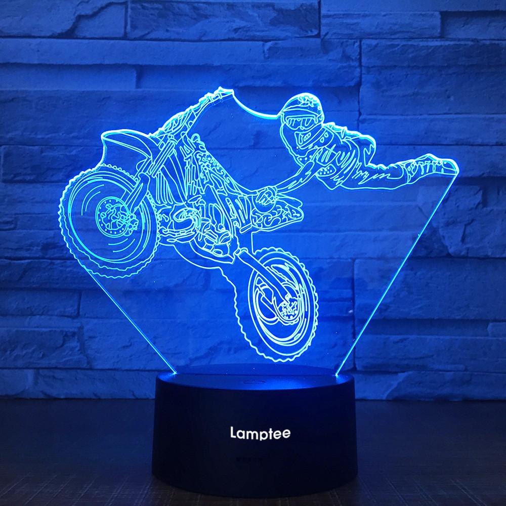 Sport Motorbike Stunt Show Figure 3D Illusion Lamp Night Light 3DL1961