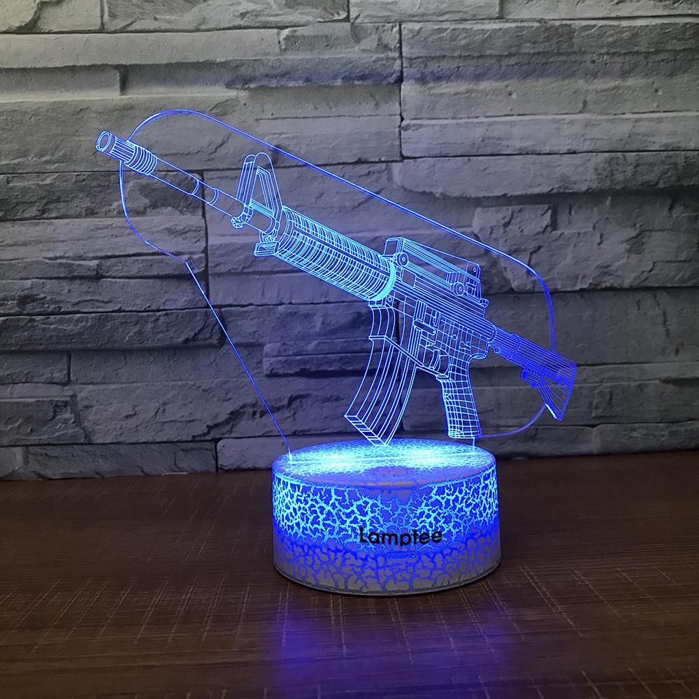 Crack Lighting Base Other Weapon Fake Asualt Rifle 3D Illusion Night Light Lamp 3DL385