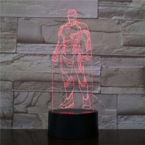 Image of America Marvel Movie Iron Man 3D Illusion Lamp Night Light