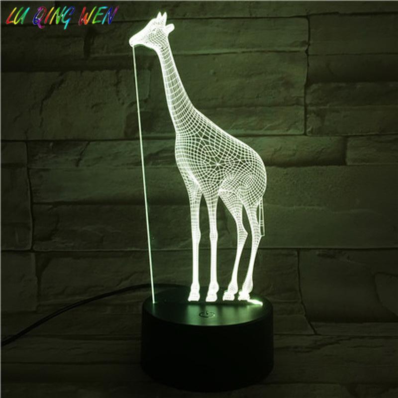 Animal Giraffe 3D Illusion Lamp Night Light