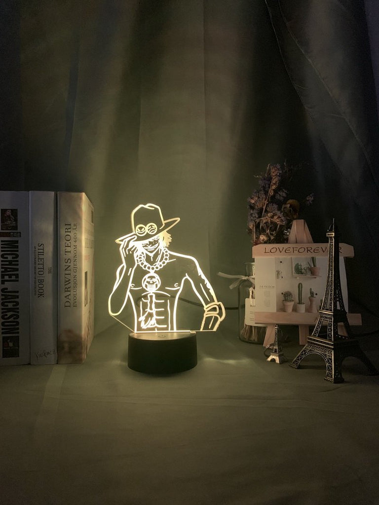 Anime One Piece Portgas D Ace 3d Illusion Lamp Night Light 3dillusionlamptee