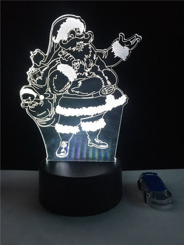 Image of Chirstmas Xmas Santa Claus 3D Illusion Lamp Night Light