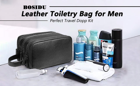 Bosidu Black Small Toiletry Kit for Minimalist