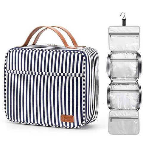 Large Waterproof Hanging Fashionable Striped Travel Toiletry Organizer Bag