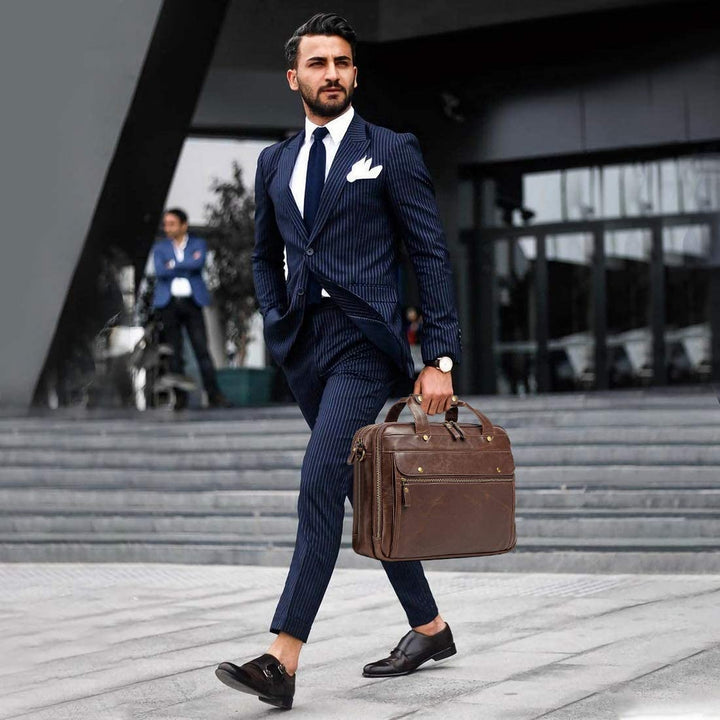 Bosidu Men's Vintage Waterproof Leather Briefcase