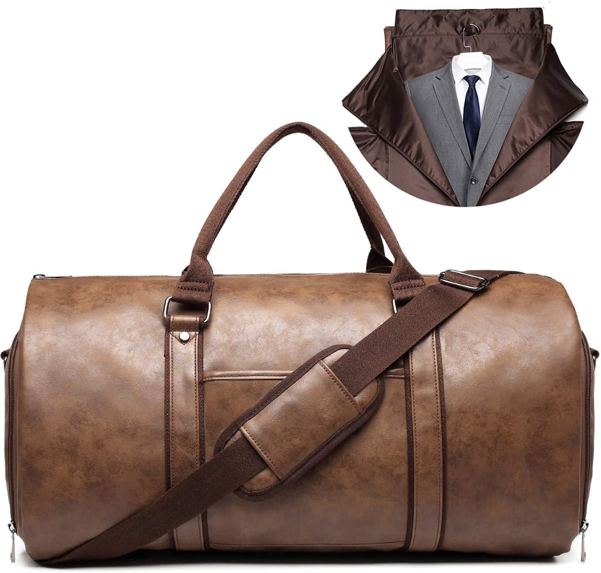 Leather Weekender Duffel Bag