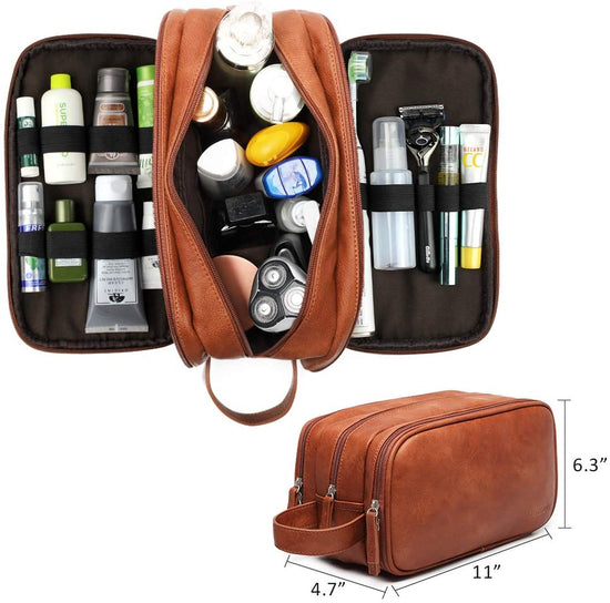 Leather Toiletry Bag for Carry-on