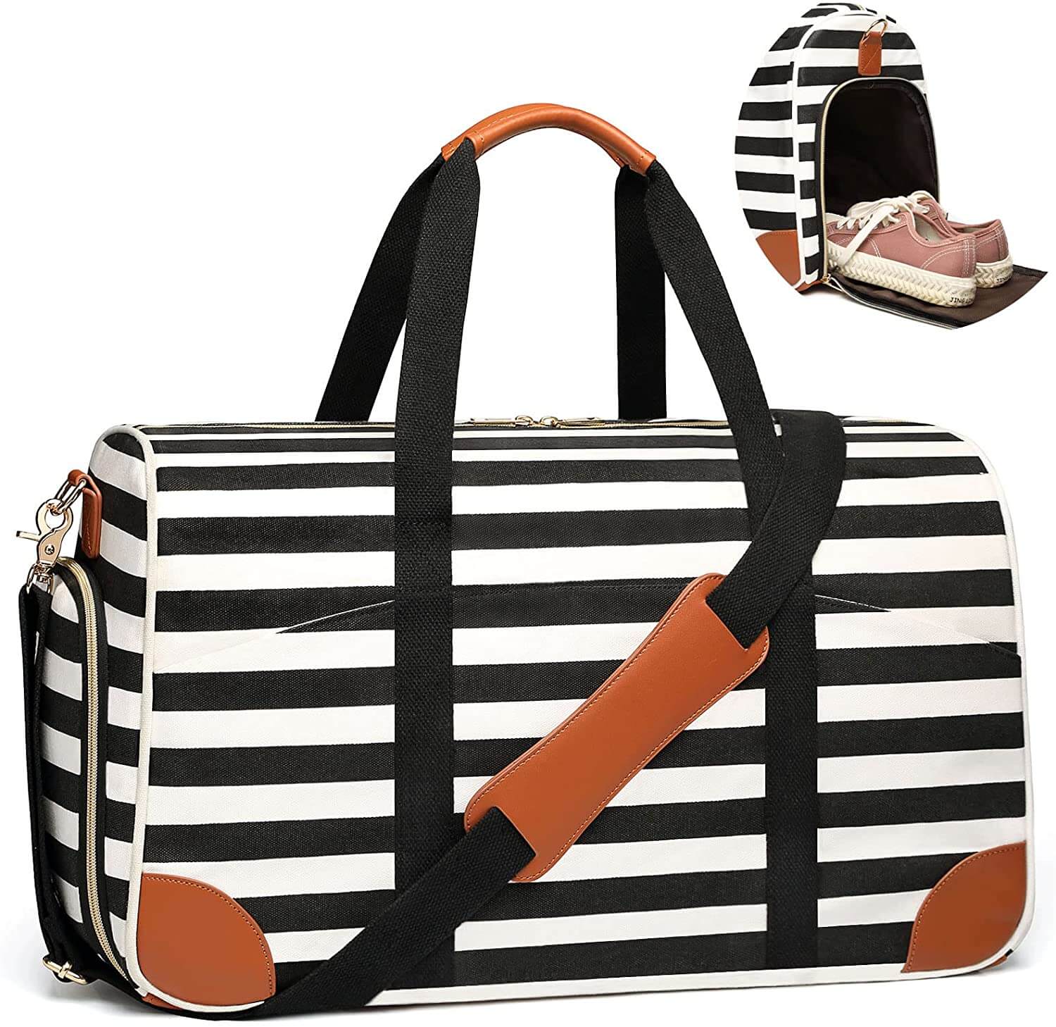 Weekend Tote Bag with Shoe Compartment