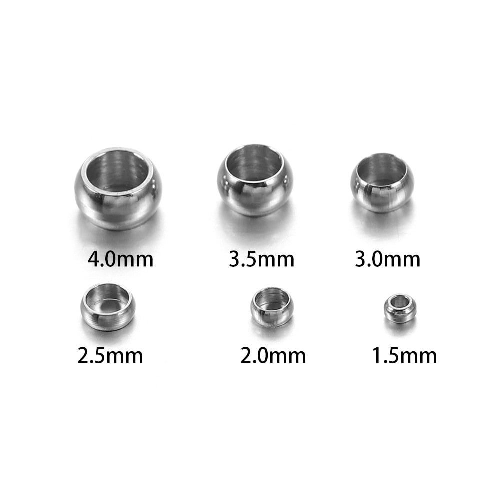 120-150Pcs/lot 1.5-4.0mm Stopper Spacer Crimp Tube Beads Crimp End Beads  Connectors For