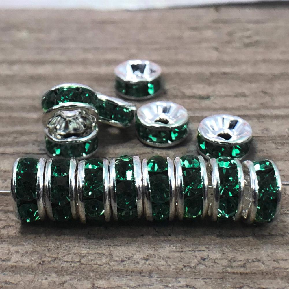 Light Siam Czech Crystal Rhinestone Silver Rondelle Spacer Beads, 100pcs  4mm 5mm 6mm 8mm 10mm, Beadig Jewelry Making Craft Supplies Findings 