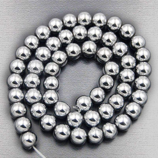 Natural Silver Hematite Beads, Round, 2-10mm  15''5 strand 