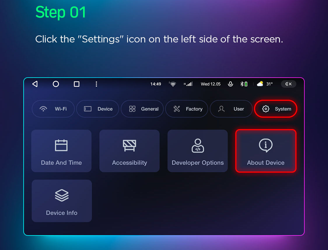 Step 1 Click the "Settings" icon on the left side of the screen.