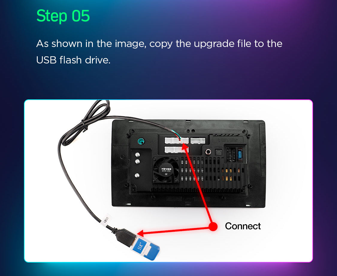 step 5 As shown in the image, copy the upgrade file to the USB flash drive.