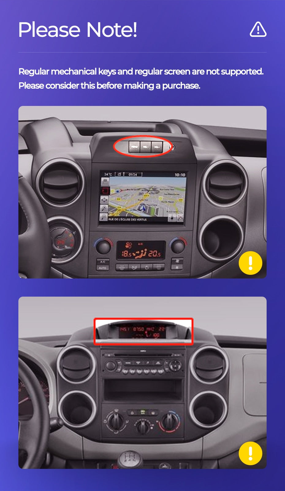 For Citroen Berlingo Peugeot Partner 2008- 2016 2017 2018 2019 Android Car  Monitor Radio Multimedia Player Navi Stereo 2Din