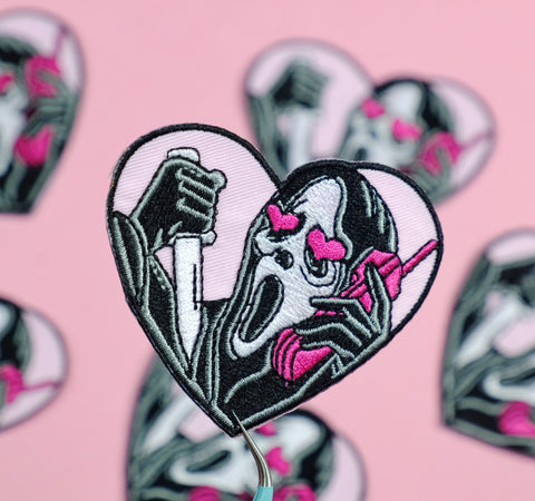 Skeleton Hands & Heart Iron-on Patch
