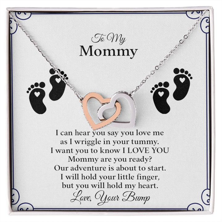 Gift for Expecting Moms Necklace: Expecting Mother Gifts, Present for Expecting Moms, Mom to Be, Pregnant Woman, 2 Interlocking Circles, Silver