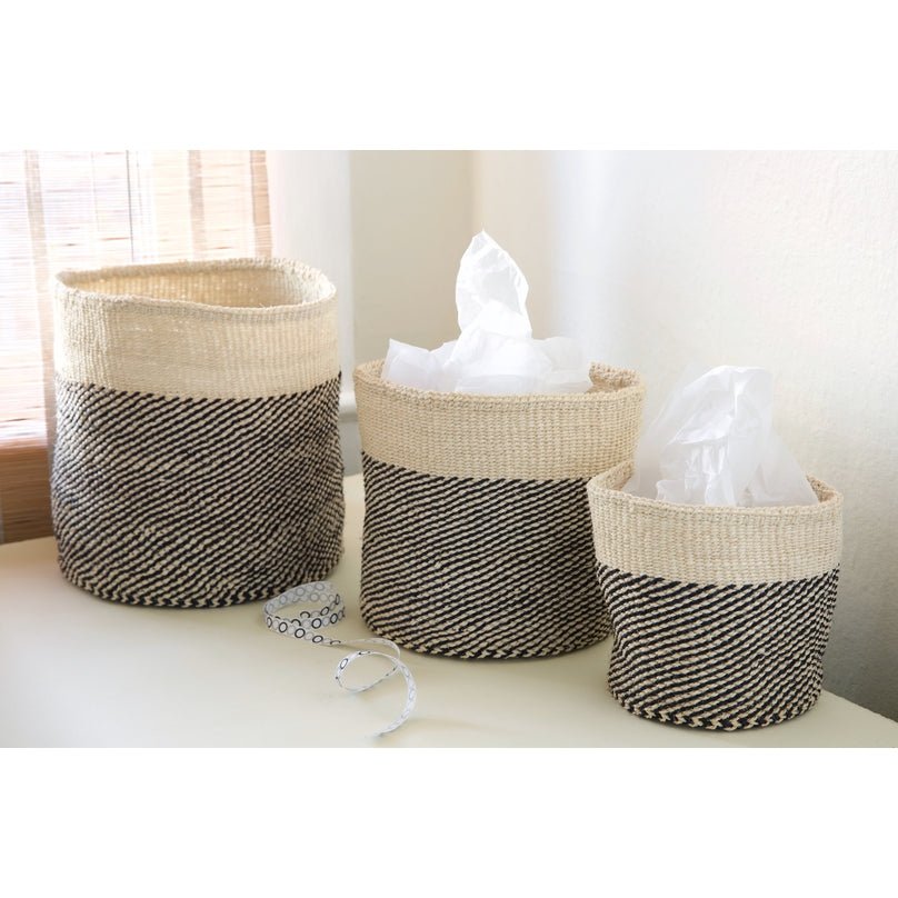 Black and Cream Nesting Baskets - Set of 3 - Truly Cooly
