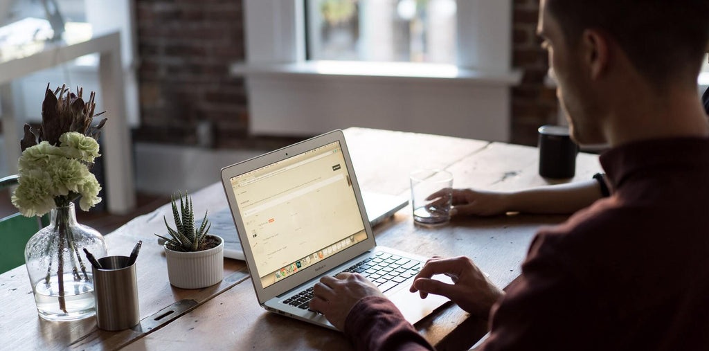 Man working productively with a personal strategic plan