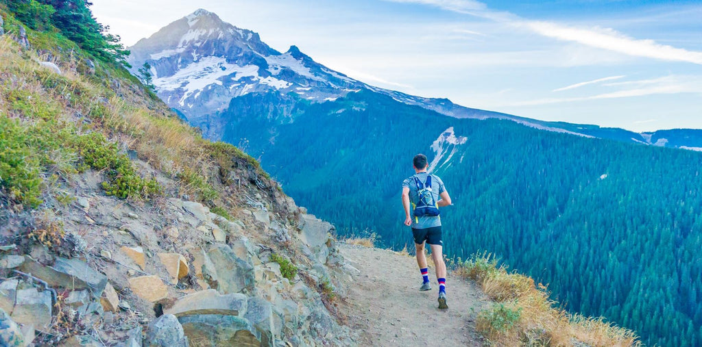 A man running in the mountains to prolong his life